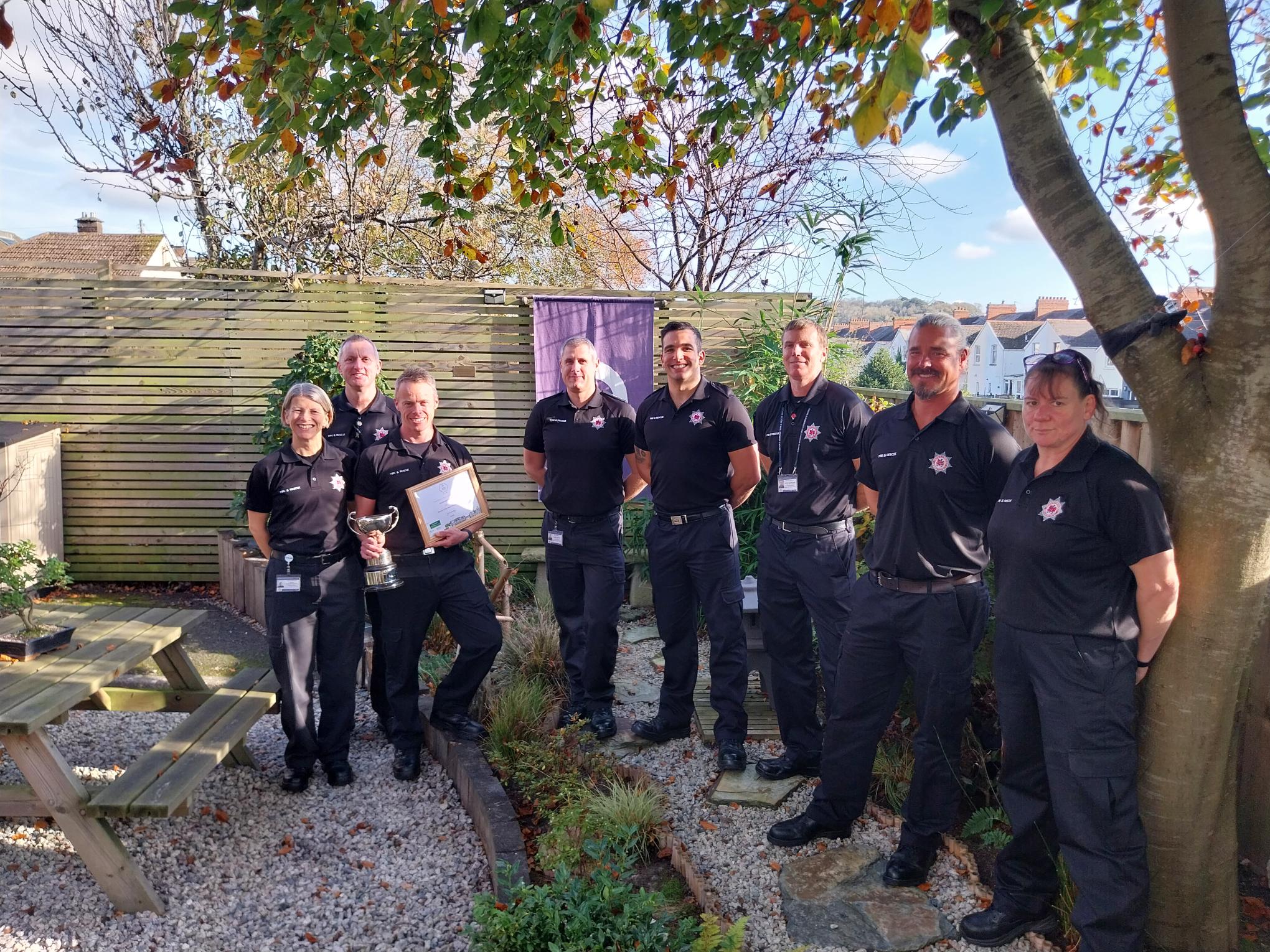 Adam Jones and colleagues at Barnstaple Fire Station