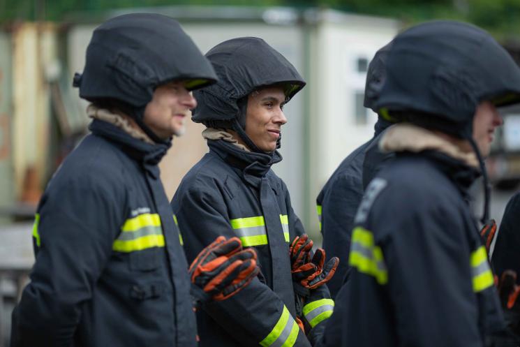 On-call firefighters training