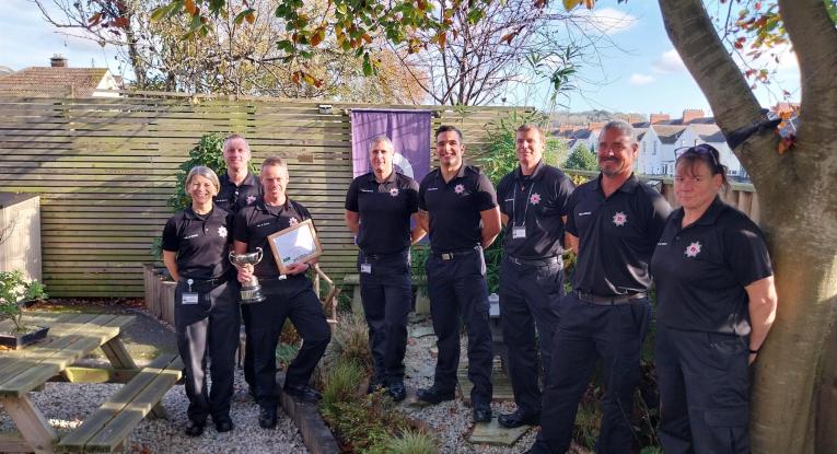 Adam Jones and colleagues at Barnstaple Fire Station