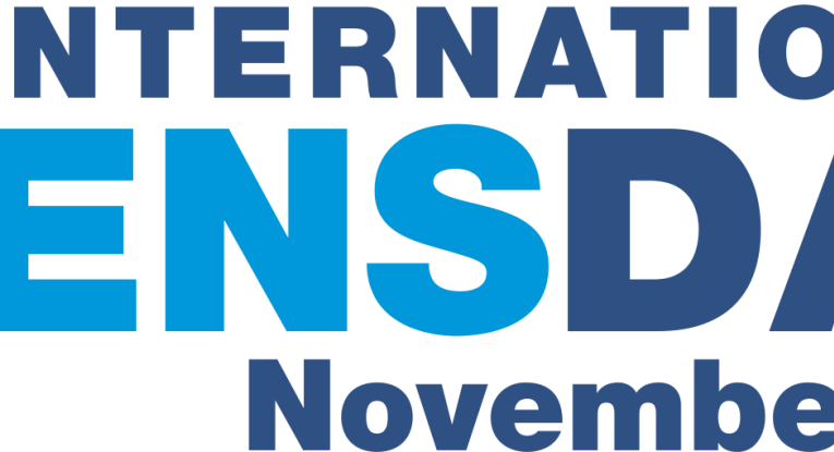 International Men's Day logo in light and dark blue